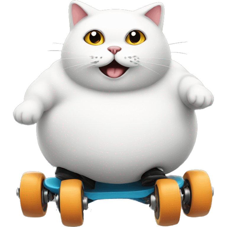 Fat cat on roller skates  emoji