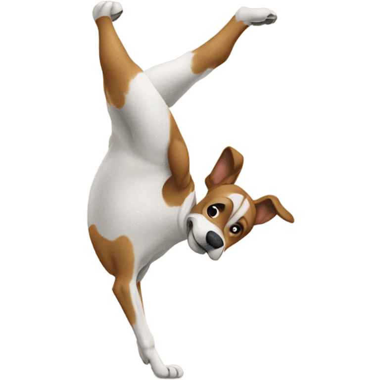 Dog doing a handstand emoji