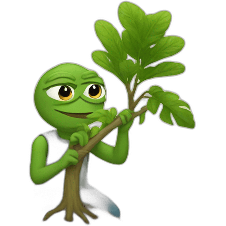 Pepe planting a tree emoji