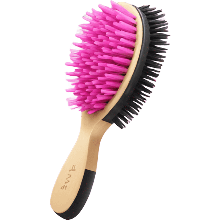 Pink hair brush emoji