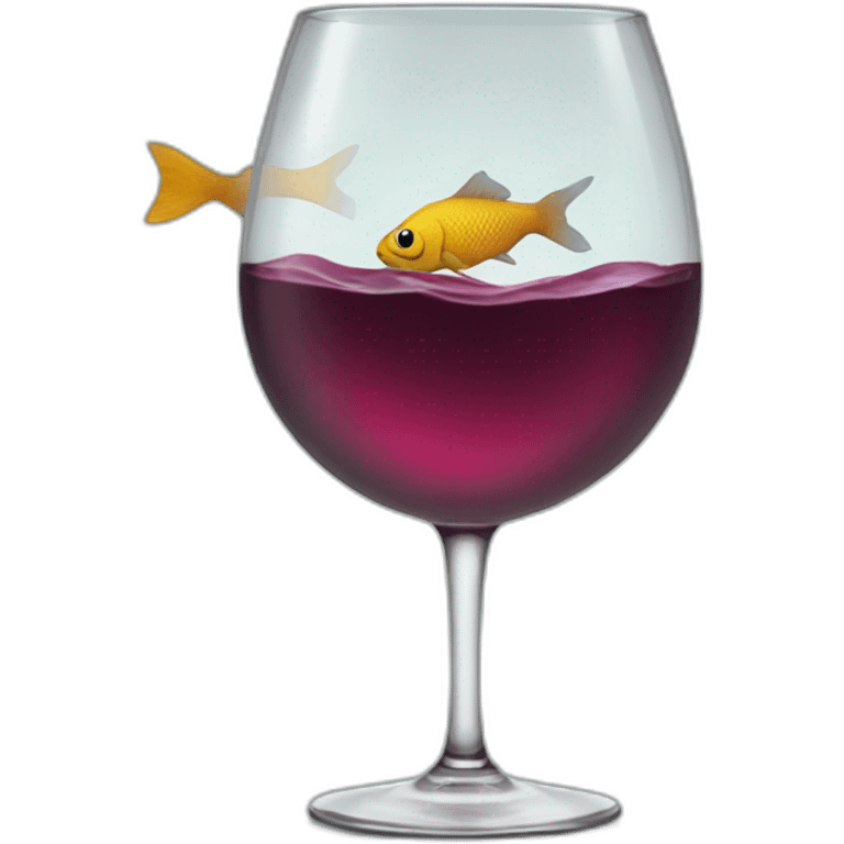 fish swimming in wine glass emoji