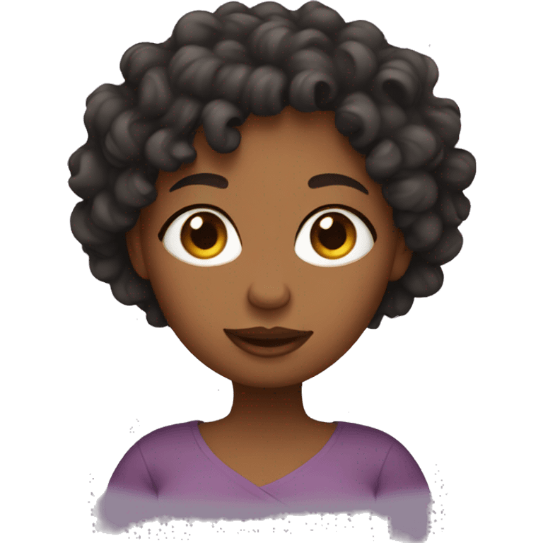 Pregnant curly woman emoji