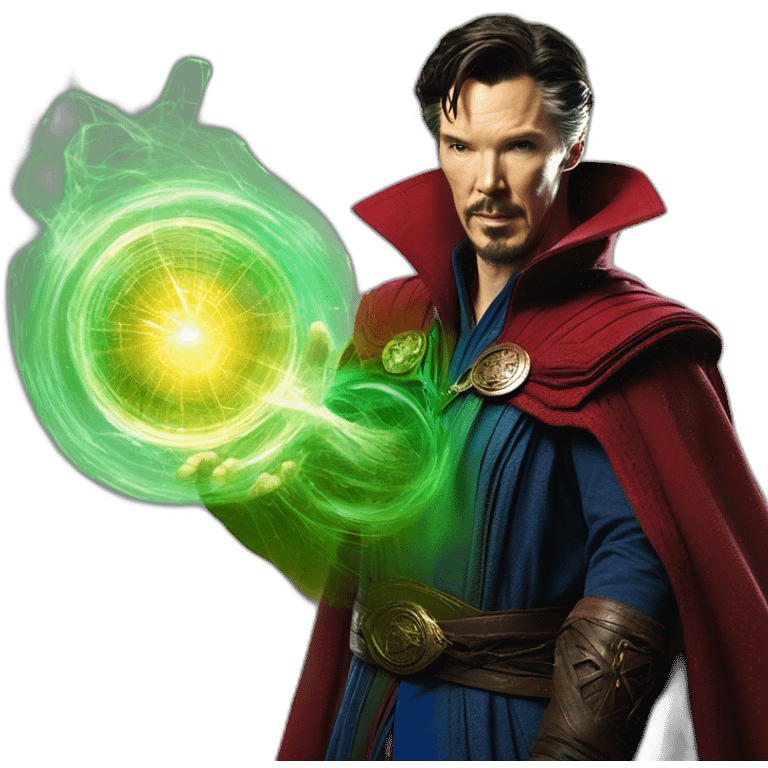 Doctor Strange, casting a spell in hyper-realistic style. emoji