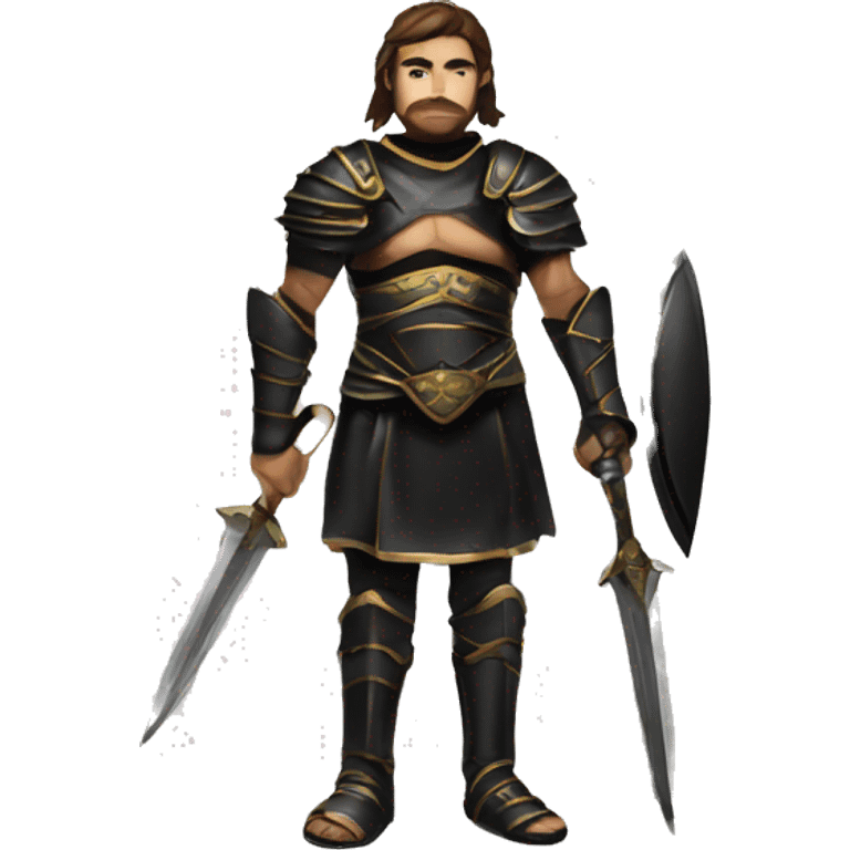 gladiator human in black armor rpg emoji