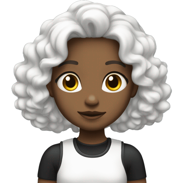 Menina anjo branca com cabelo preto  emoji