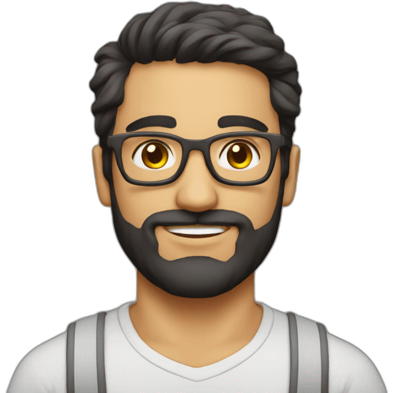 Persian guy, nerd, gaymer emoji