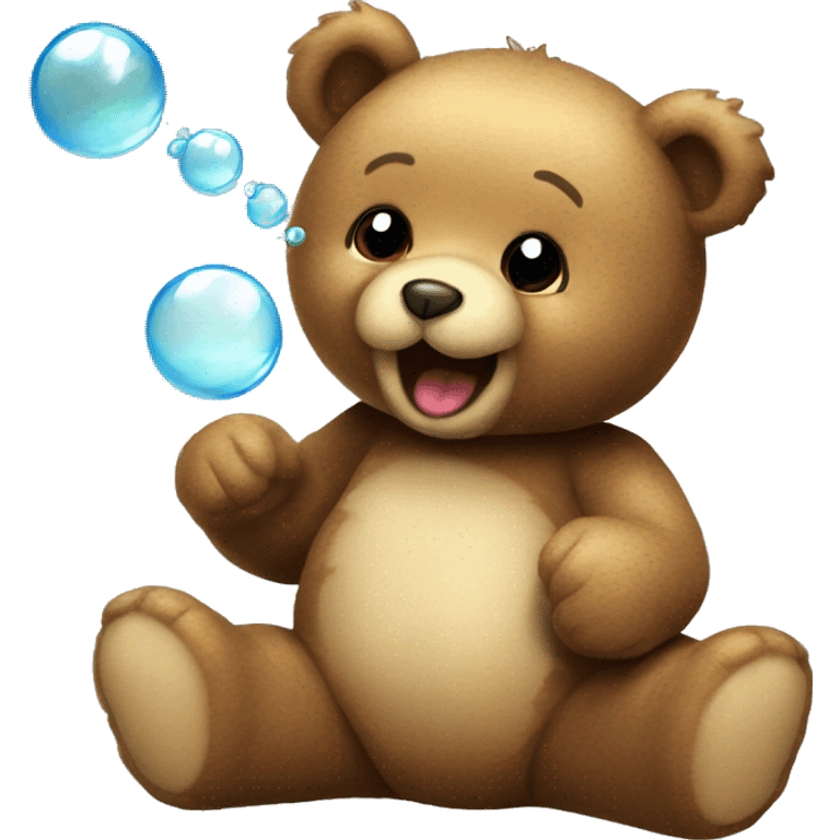 Teddy bear blowing bubbles  emoji