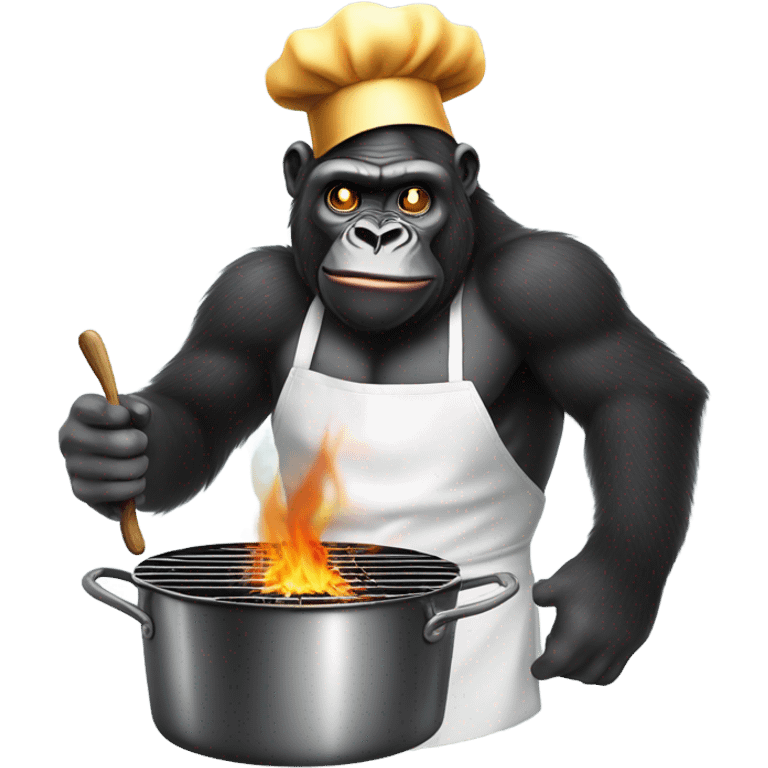 Gorilla cooking a different kind of chicken  emoji