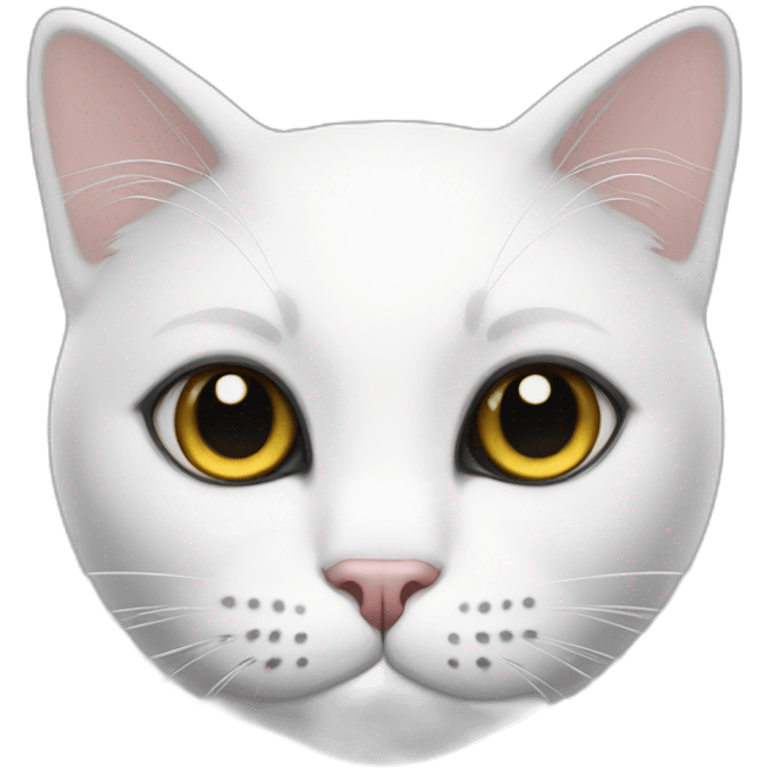 white cat with black spots emoji