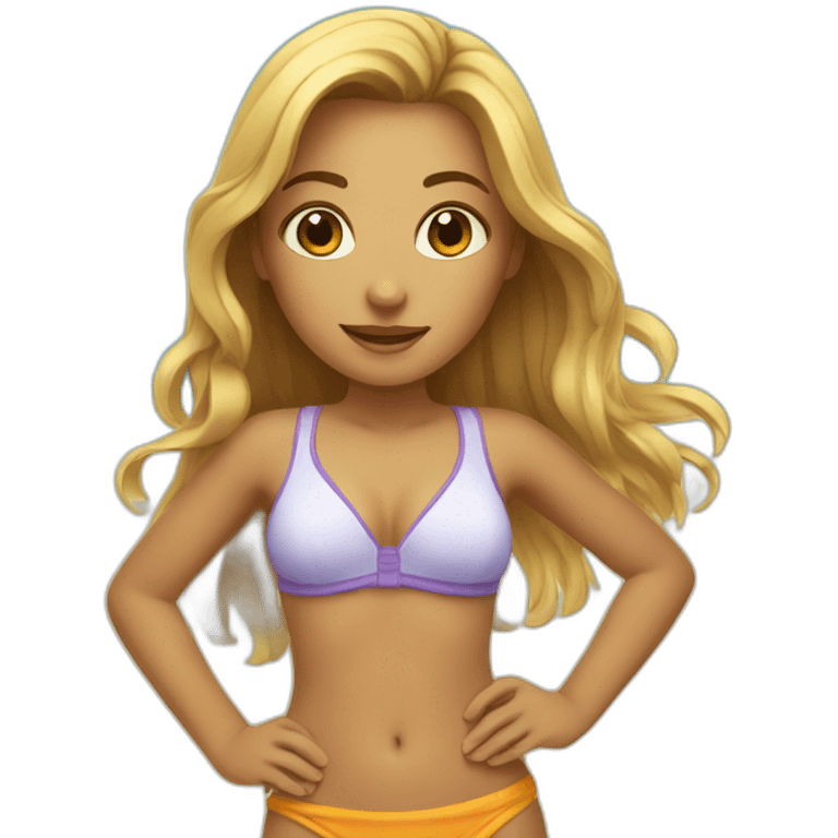 Girl on beach emoji