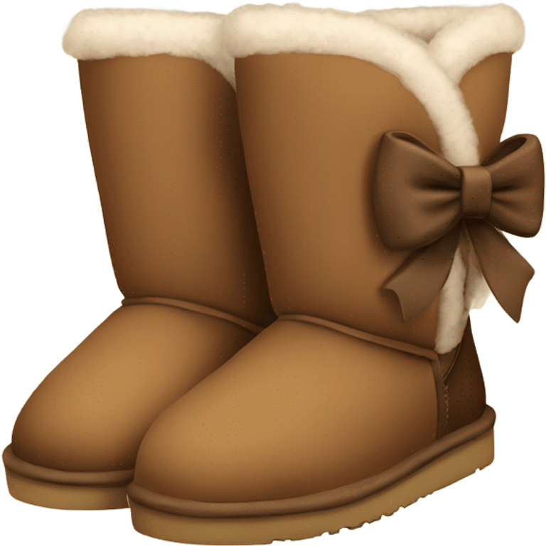 Cute brown uggs with bow emoji