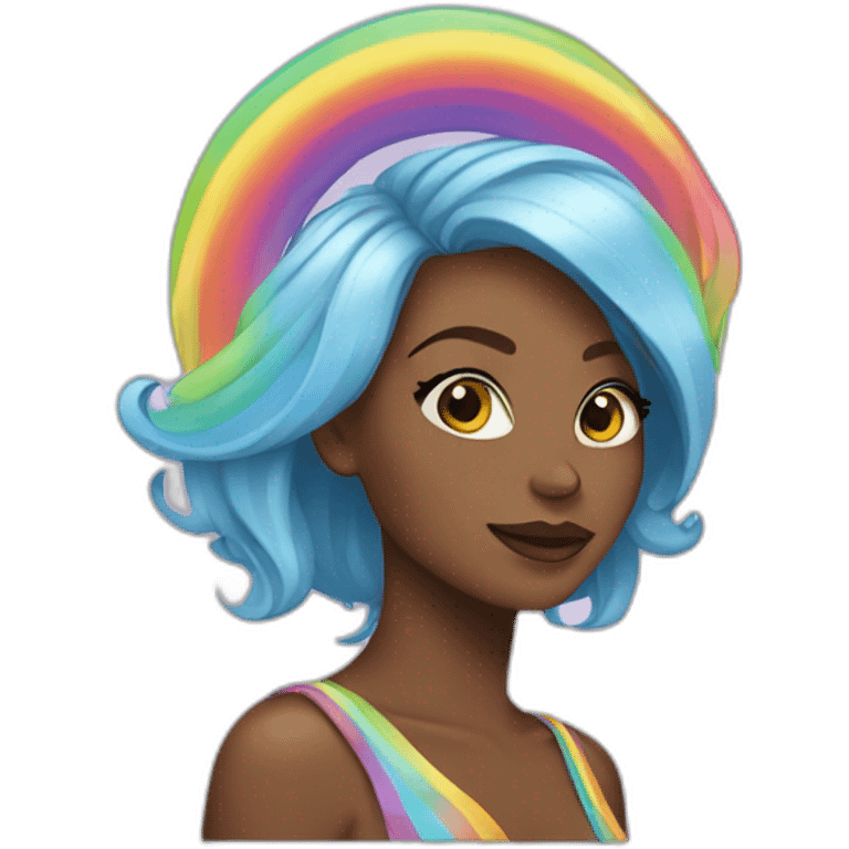 Posh-Girl-with-raibow-hair emoji