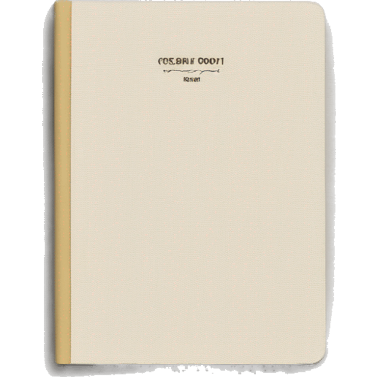 Cream Linen cover notebook with a elegant small text emoji