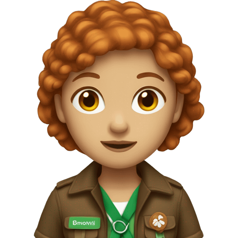 brownish red hair girl scout emoji