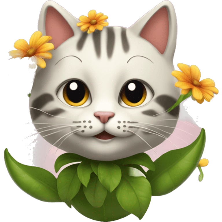 Pianta con fiori a forma di gatto emoji