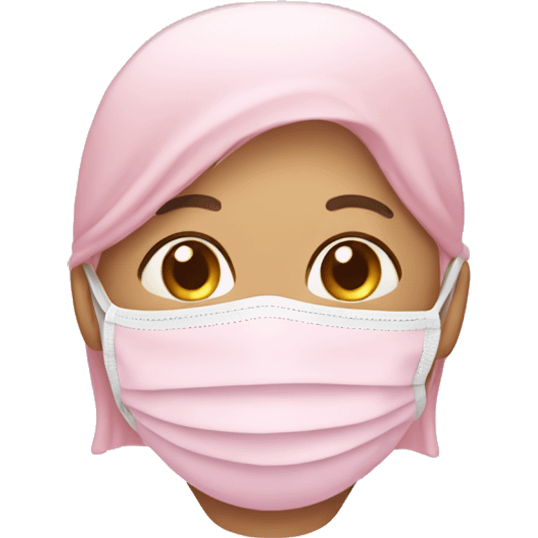 pastel pink emoji wearing cute face mask emoji