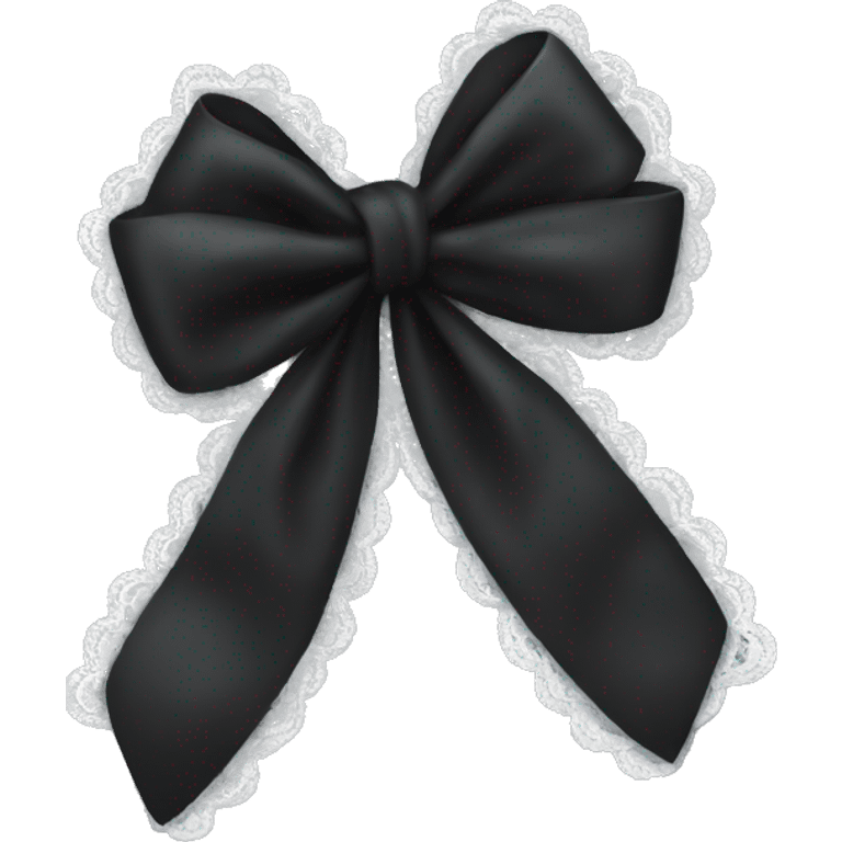 black bow emoji with white lace emoji