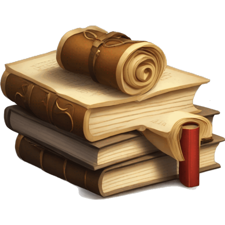 pile of books and scrolls, dungeons and dragons emoji