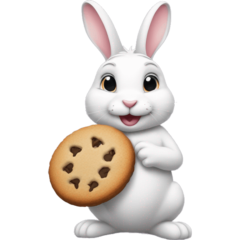 rabbit holds cookie emoji