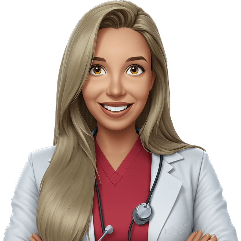 smiling girl in labcoat emoji