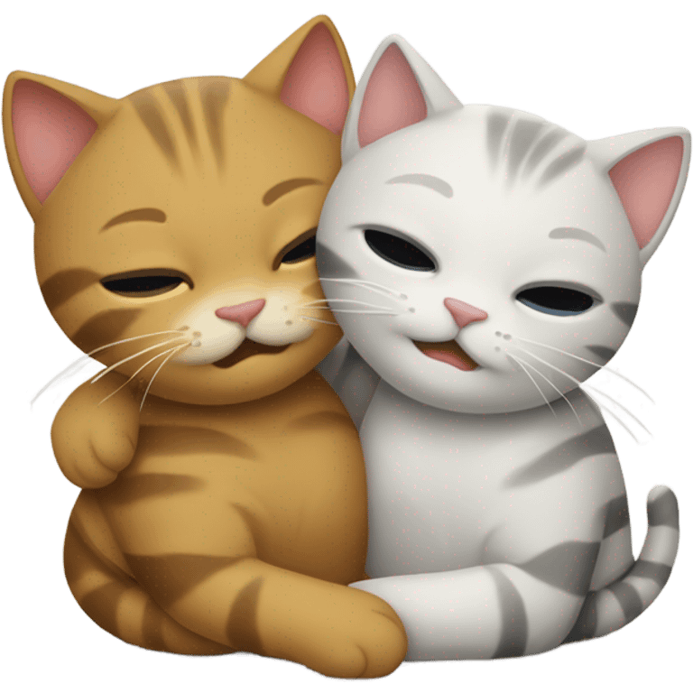 Two cats hugging emoji