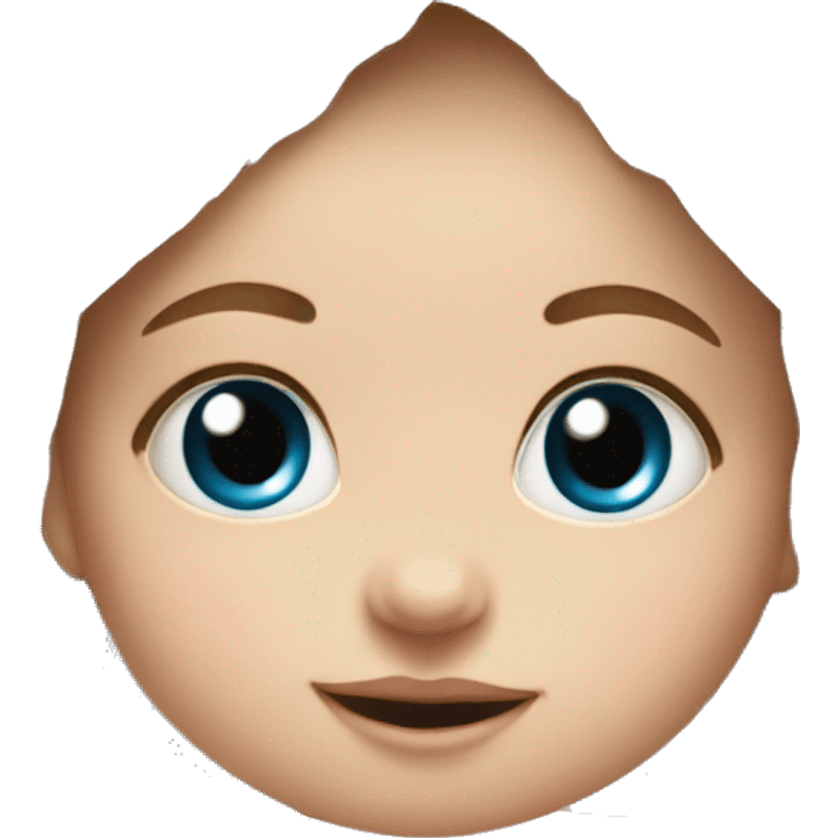 little baby girl with blue eyes in towel newborn emoji