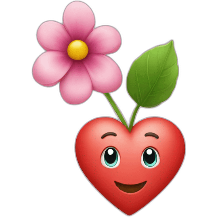 Coeur avec une fleur qui sort emoji