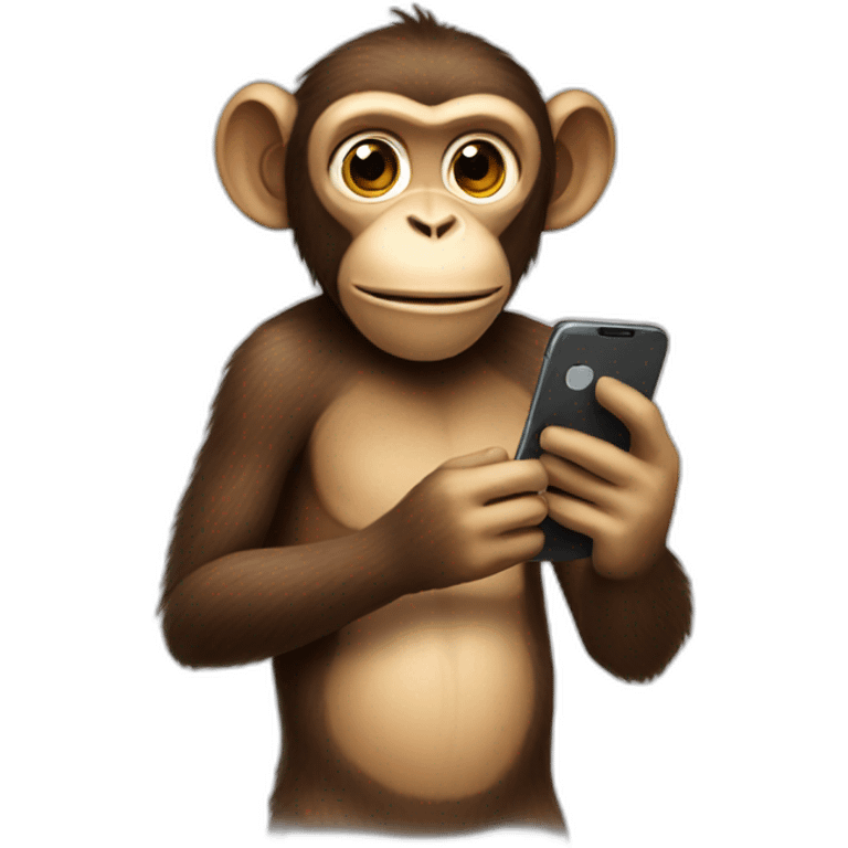 Monkey holding smartphone  emoji