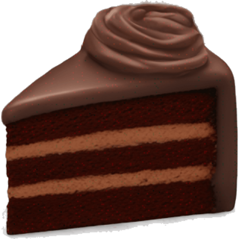 a slice of chocolate cake with chocolate filling emoji