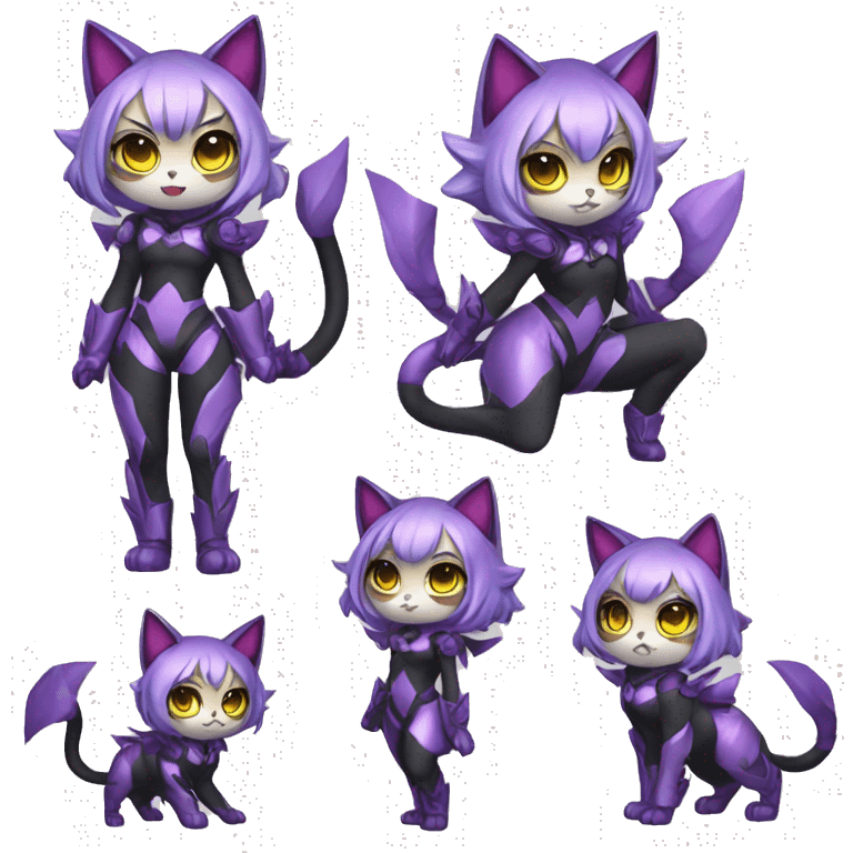 Catgirl-Chibi-Sona-Shiny-Fakémon with a mask full body emoji