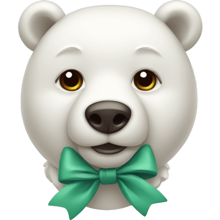 White bear with a bow emoji