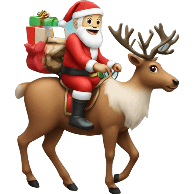 Santa on a reindeer  emoji