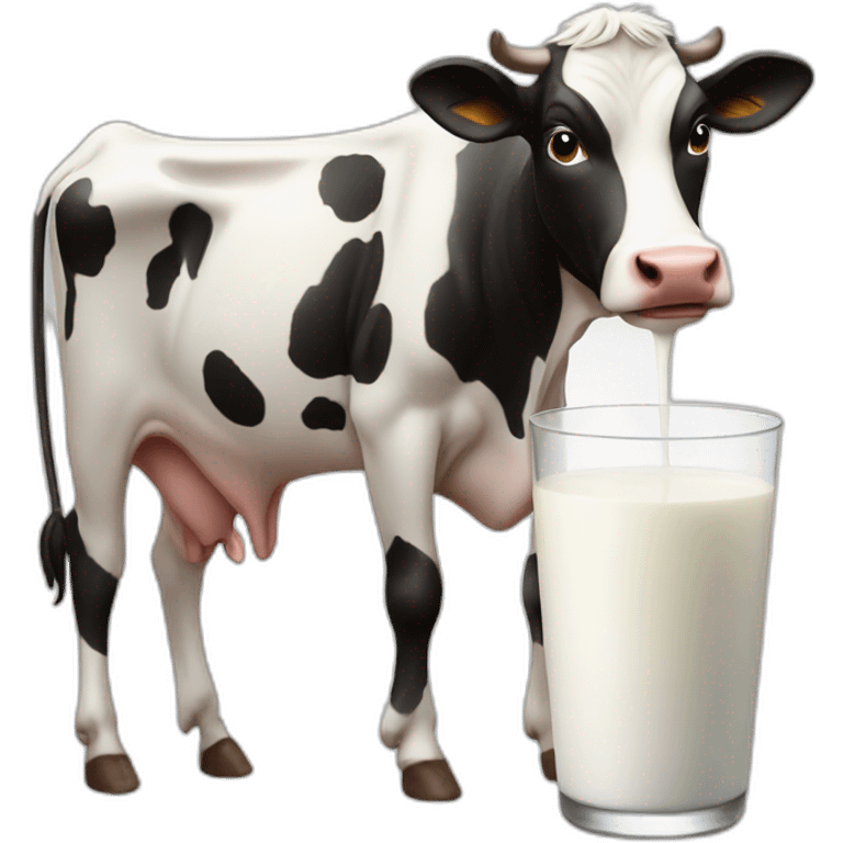 Cow giving milk emoji