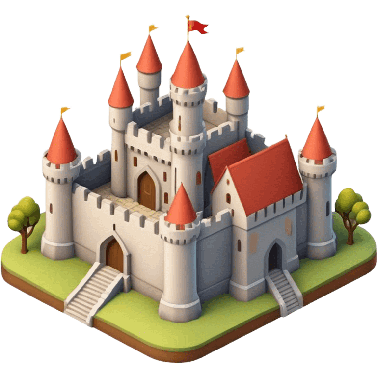 3d-isometric-medieval castle emoji