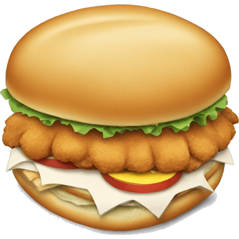 cartoon style chicken sandwhich  emoji