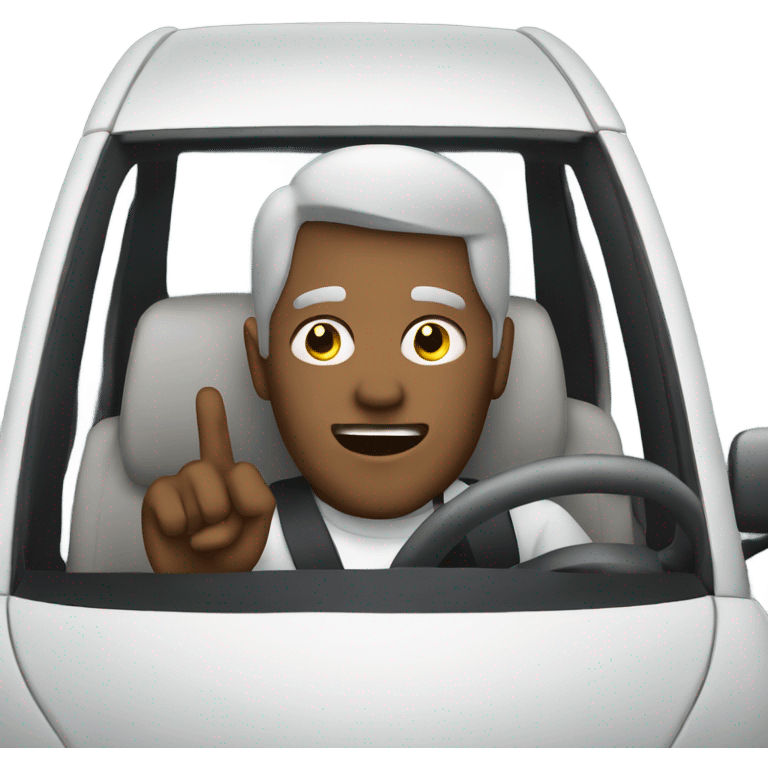 Man driving with loud music  emoji