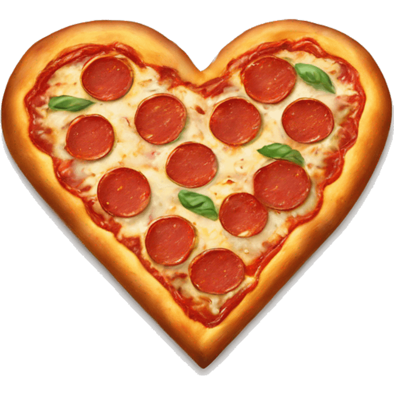 heart-shaped pizza with pepperoni emoji