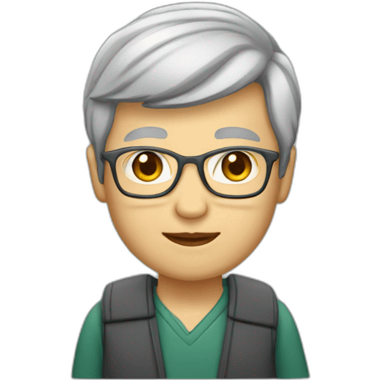 School reunion orientalwith grey hair teacher emoji