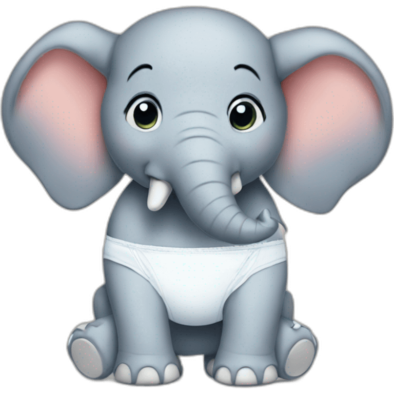 Elephant wearing diaper emoji