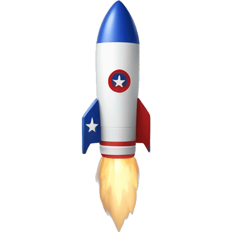 rocket with usa flag colors emoji