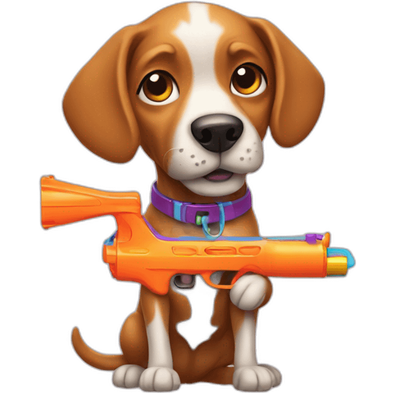 dog with watergun emoji