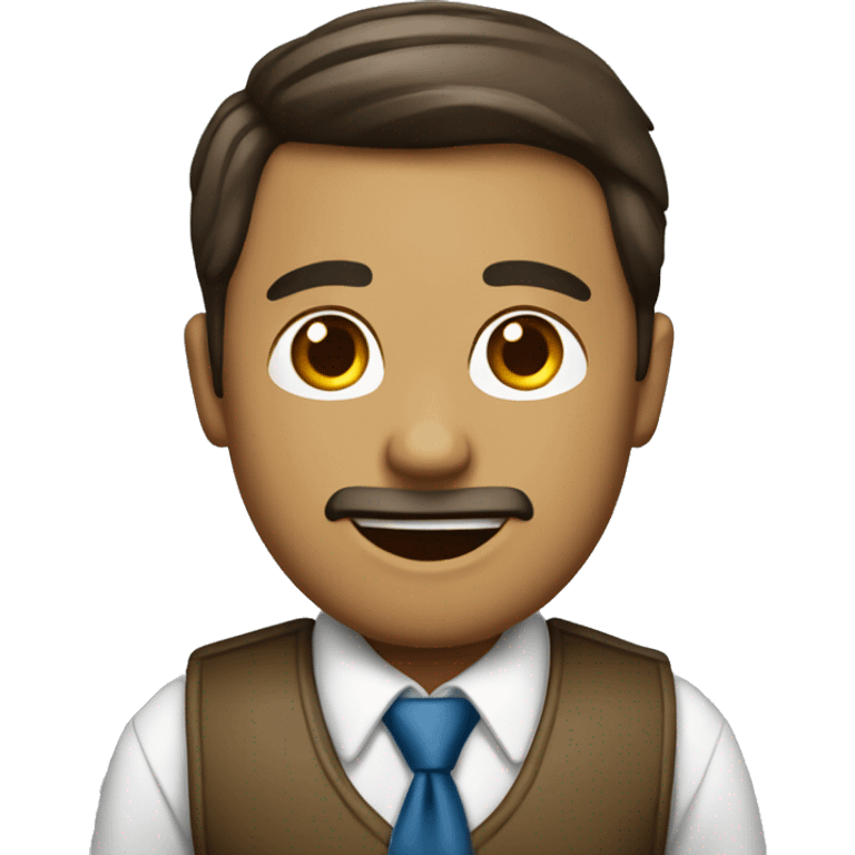 chico con chaleco emergencia y corbata emoji