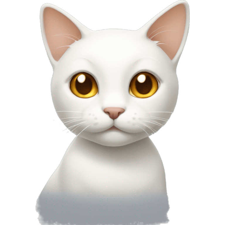 White Cat with caramel color ears and tail emoji