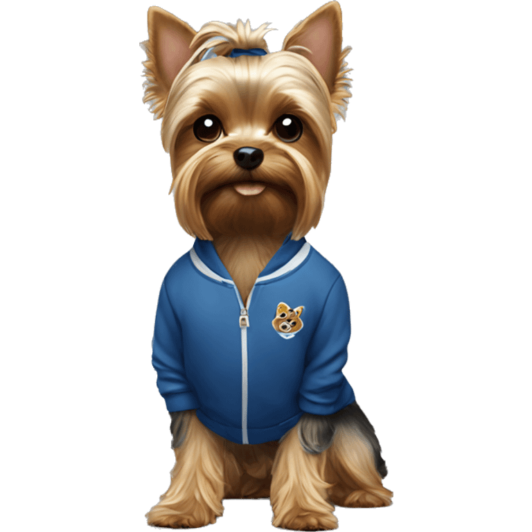 Yorkie in a track suit  emoji