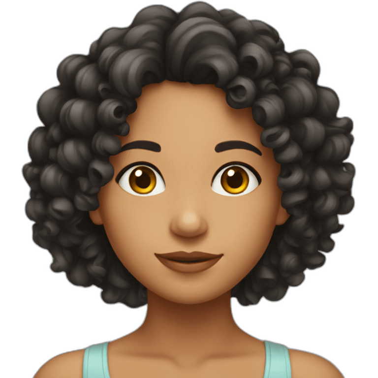 pretty latin curly girl emoji