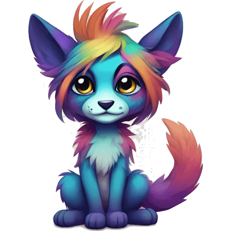 Cool cute Kawaii edgy colorful anthro fantasy animal fursona by griffsnuff & LiLaiRa & Falvie full body emoji