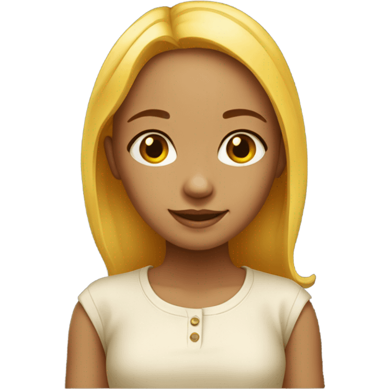 perfect realistic yellow girl face emoji