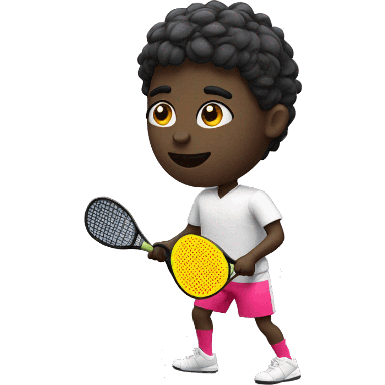 Padel player with black tees emoji