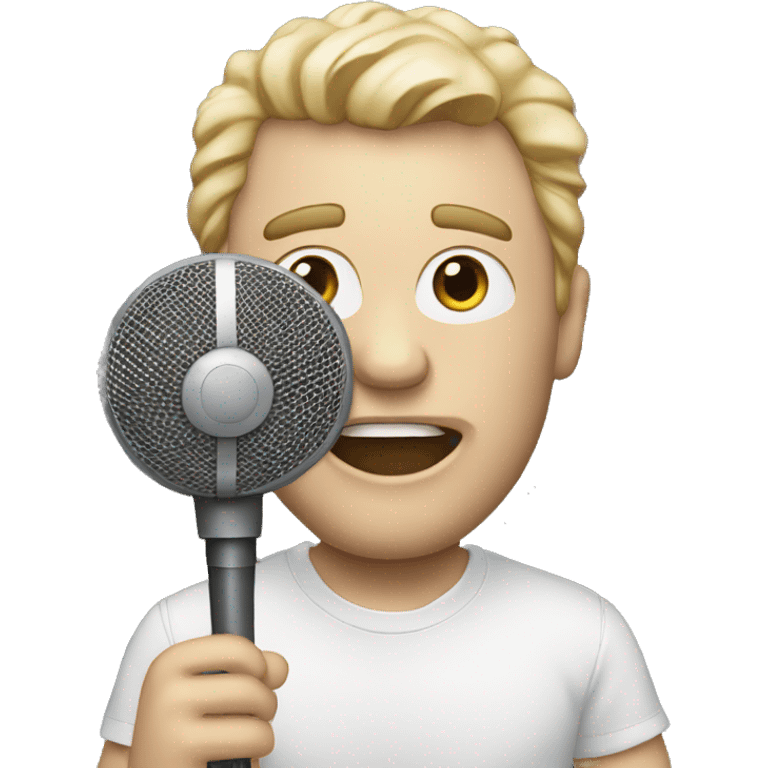 singer white man with mmicrophone emoji