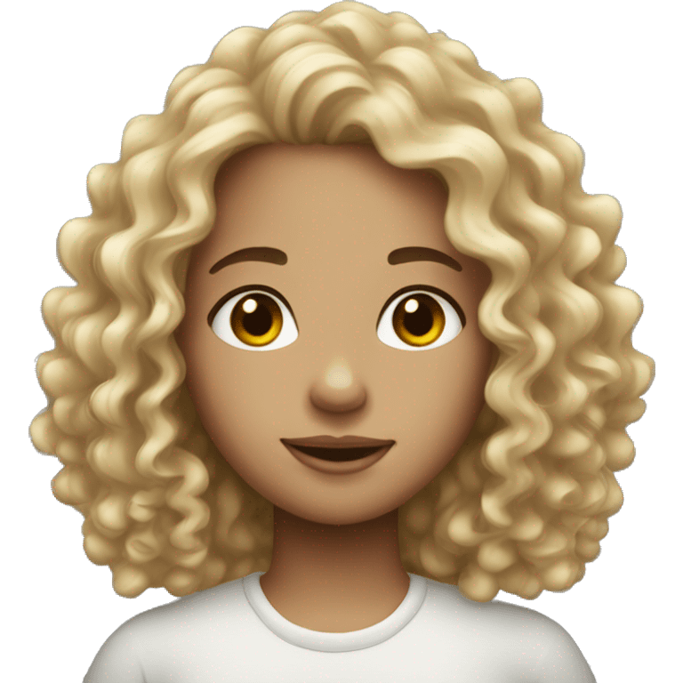 a curly hair girl white skin emoji